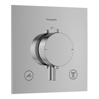 hansgrohe Thermostat Ecostat Comfort E encastré, pour 2 utilisateurs, 24 l/min, chrome