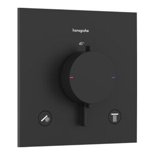 hansgrohe Thermostat Ecostat Comfort E UP, f 2 Verbr., 24 l/min, schwarz matt