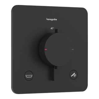hansgrohe Thermostat Ecostat Comfort Q encastré, 2 sorties, 23 l/min, EN 1717, noir mat