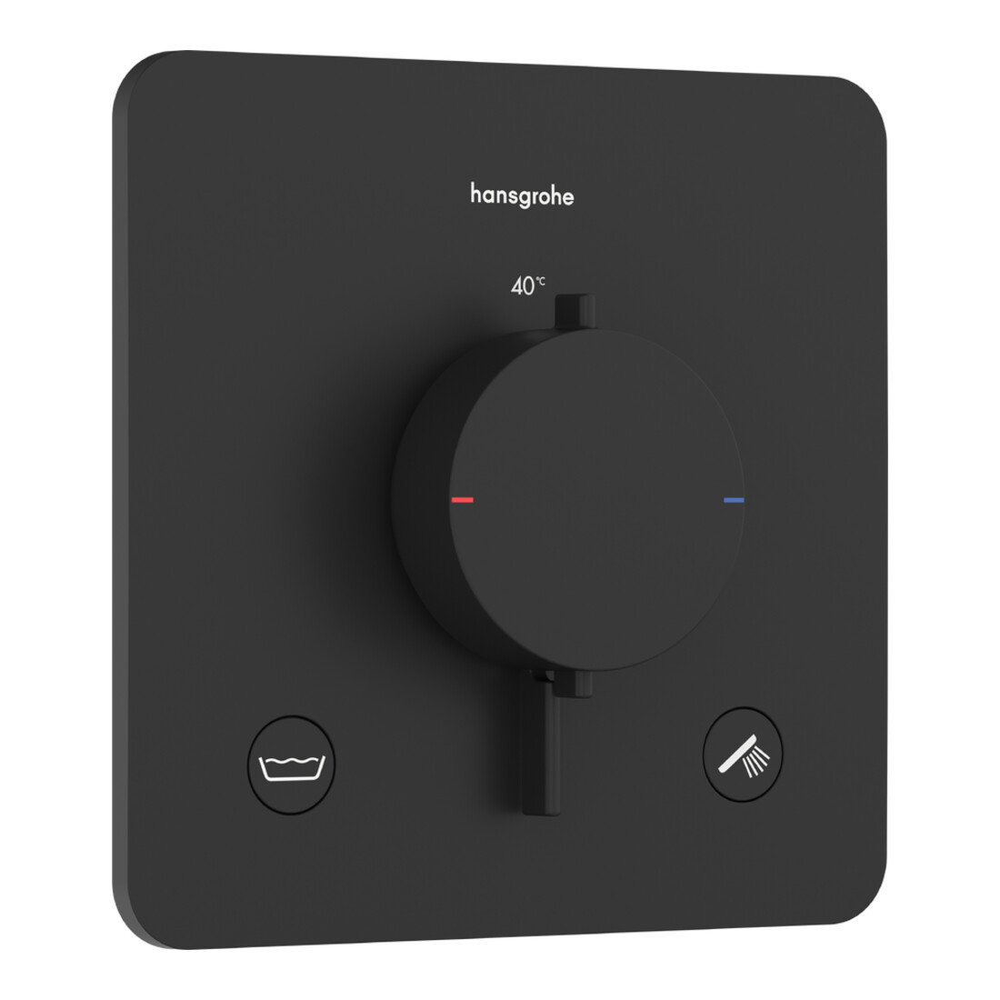 hansgrohe Thermostat Ecostat Comfort Q encastré, 2 sorties, 23 l/min, EN 1717, noir mat