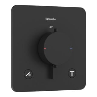 hansgrohe Thermostat Ecostat Comfort Q encastré, 2 sorties, 24 l/min, noir mat