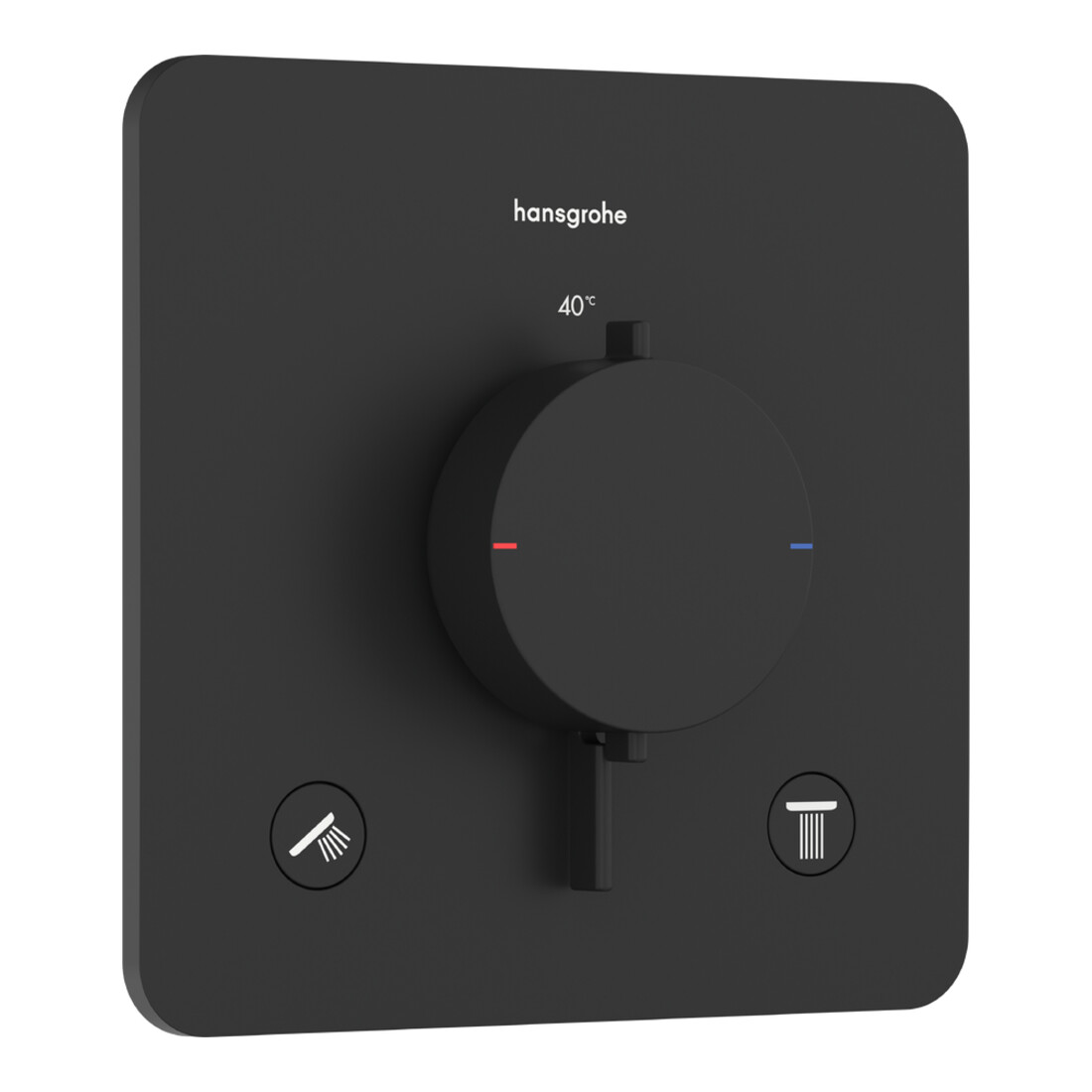 hansgrohe Thermostat Ecostat Comfort Q encastré, 2 sorties, 24 l/min, noir mat