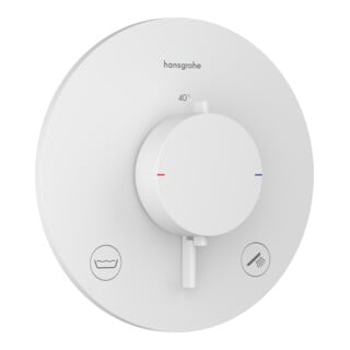 hansgrohe Thermostat Ecostat Comfort S encastré, 2 sorties, 23 l/min, EN 1717, blanc mat