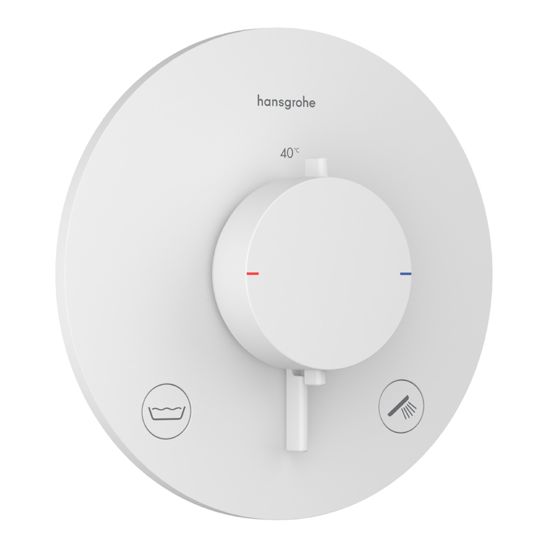 hansgrohe Thermostat Ecostat Comfort S encastré, 2 sorties, 23 l/min, EN 1717, blanc mat