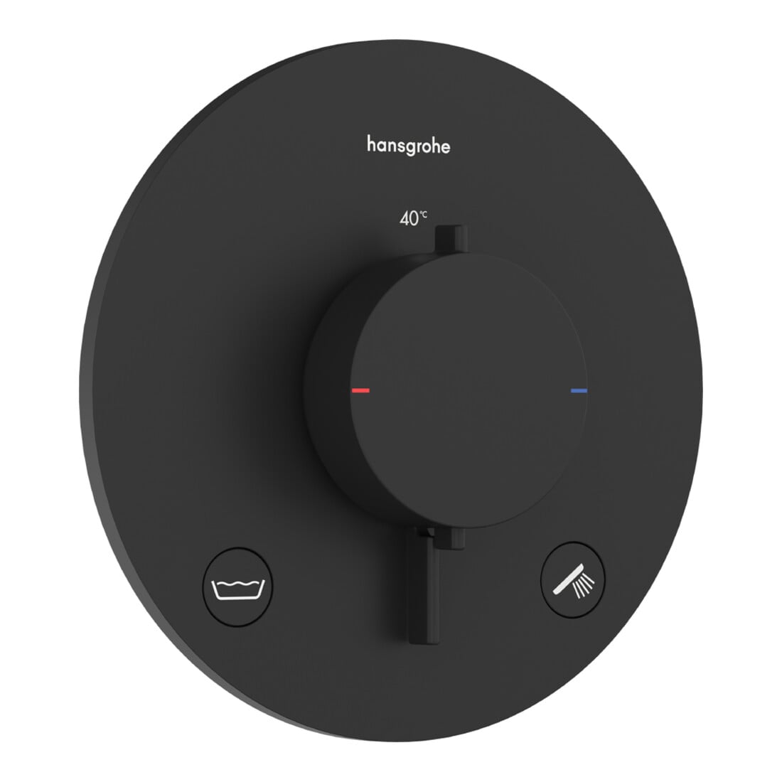 hansgrohe Thermostat Ecostat Comfort S encastré, 2 sorties, 23 l/min, EN 1717, noir mat