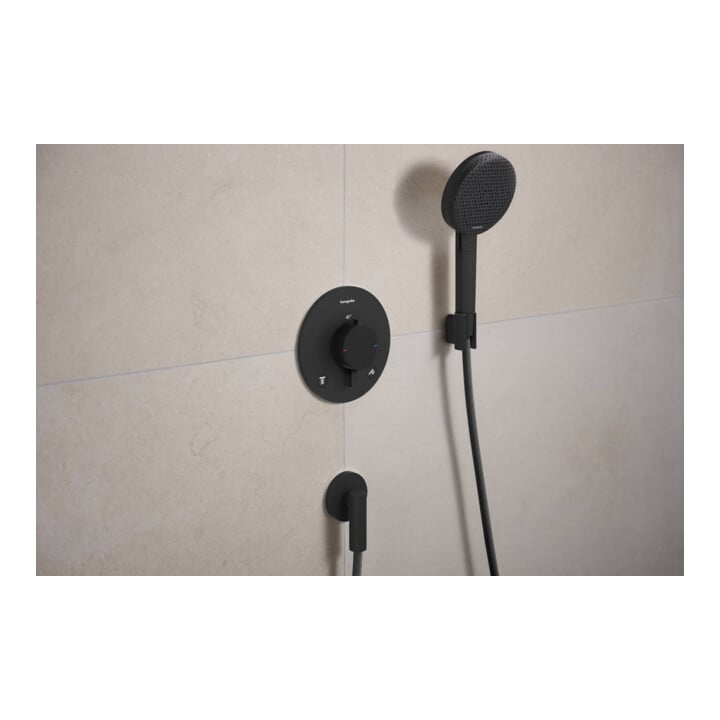 hansgrohe Thermostat Ecostat Comfort S encastré, 2 sorties, 24 l/min, noir mat