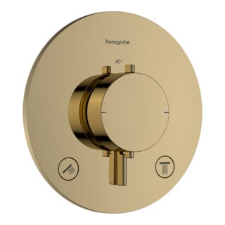 hansgrohe Thermostat Ecostat Comfort S encastré, 2 sorties, 24 l/min, or poli