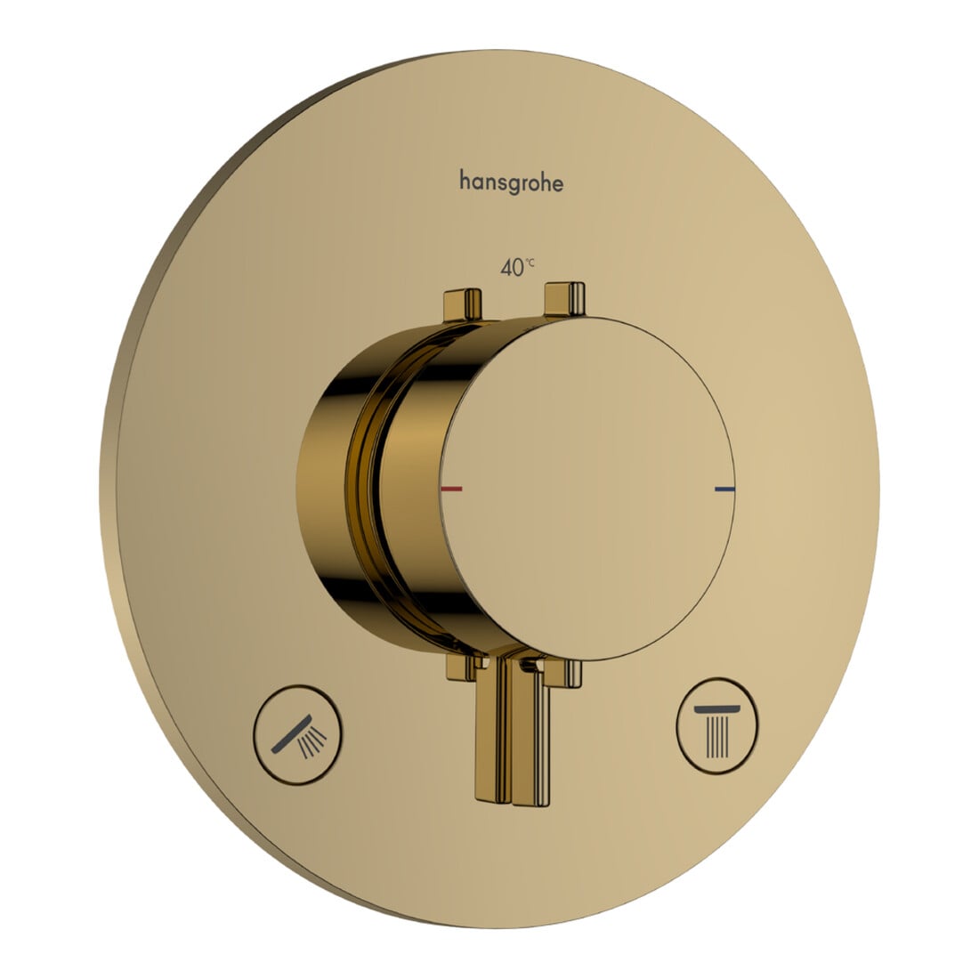 hansgrohe Thermostat Ecostat Comfort S encastré, 2 sorties, 24 l/min, or poli