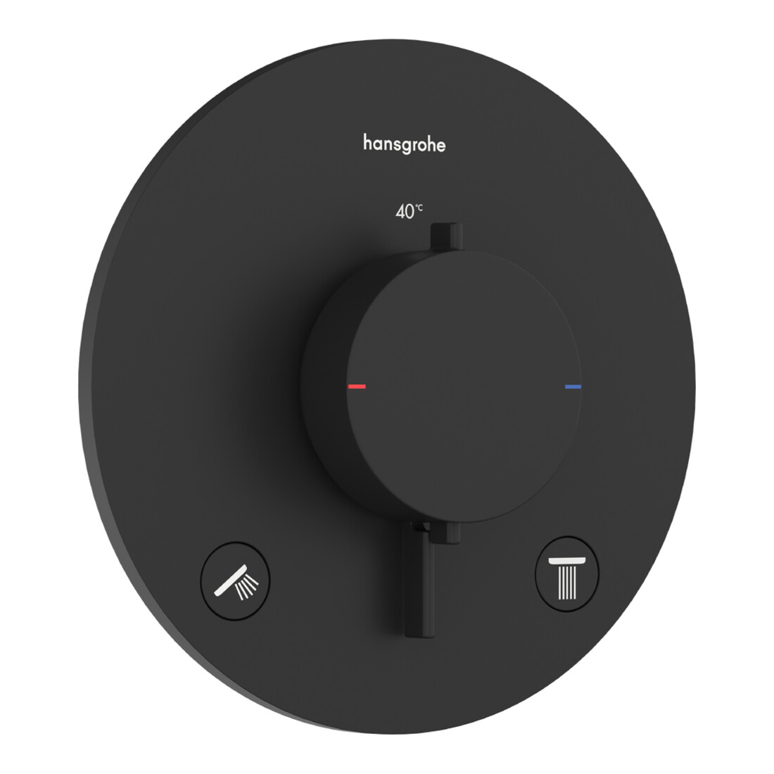 hansgrohe Thermostat Ecostat Comfort S UP, f 2 Verbr., 24 l/min, schwarz matt