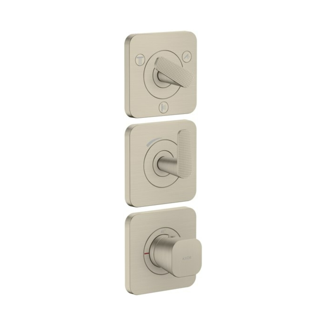 hansgrohe Thermostat-Modul Axor Citterio C cub cut, brushed nickel, UP mit Rosetten