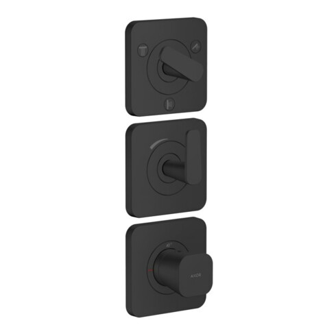 hansgrohe Thermostat-Modul Axor Citterio C o. Struk., mattschwarz, UP mit Rosetten