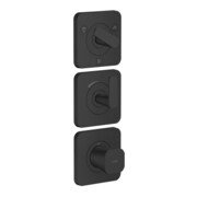 hansgrohe Thermostat-Modul Axor Citterio C o. Struk., mattschwarz, UP mit Rosetten
