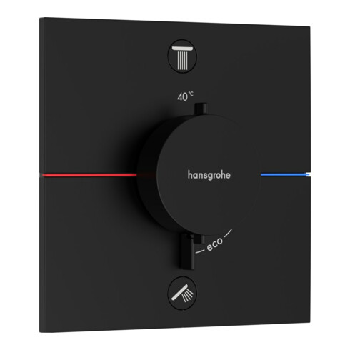 hansgrohe Thermostat ShowerSelect Comfort E encastré, 2 voies, sans commande, EN 1717, mat-noir