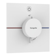 hansgrohe Thermostat ShowerSelect Comfort E encastré, pour 1 utilisateur, blanc mat