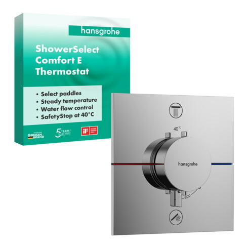 hansgrohe Thermostat ShowerSelect Comfort E UP, f 2 Verb, o. Sich.Kombi EN 1717, chr