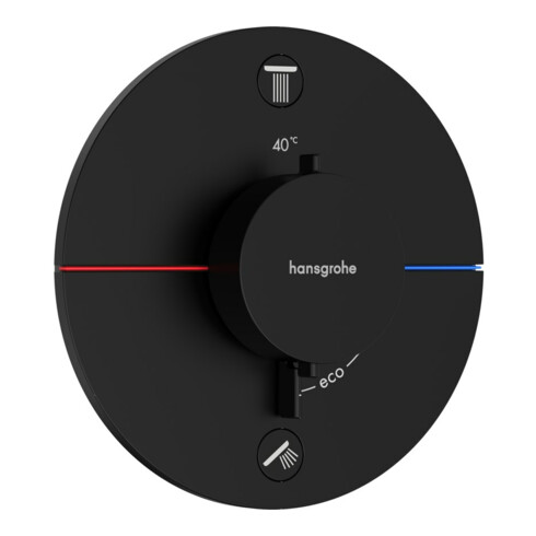 hansgrohe Thermostat ShowerSelect Comfort S encastré, 2 sorties, mitigeur, conforme EN 1717, mat-noir