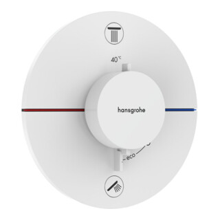 hansgrohe Thermostat ShowerSelect Comfort S encastré, 2 sorties, sans commande EN 1717, blanc mat