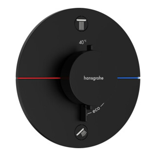 hansgrohe Thermostat ShowerSelect Comfort S encastré, 2 sorties, sans Kom EN 1717, mat noir