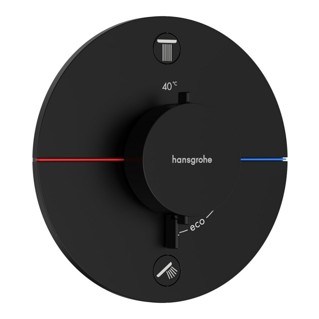hansgrohe Thermostat ShowerSelect Comfort S encastré, 2 sorties, sans Kom EN 1717, mat noir