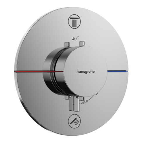hansgrohe Thermostat ShowerSelect Comfort S UP, f 2 Verb, o. Sich.Kombi EN 1717, chr