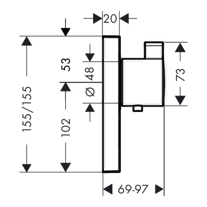 hansgrohe Thermostat SHOWERSELECT Unterputz, Highflow, für 1 Verbraucher und einen zusätzlichen Abgang chrom
