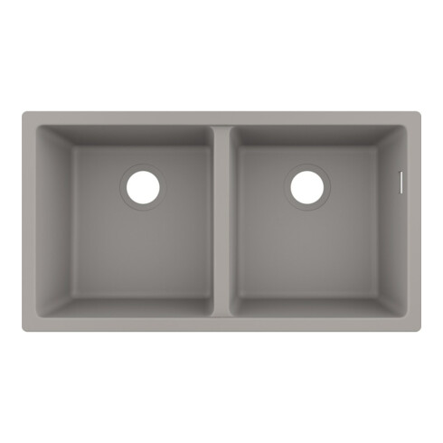 hansgrohe UB-Spüle S510-U770 370/370 768x398mm, 2 Hauptbe., o. HL, betongrau