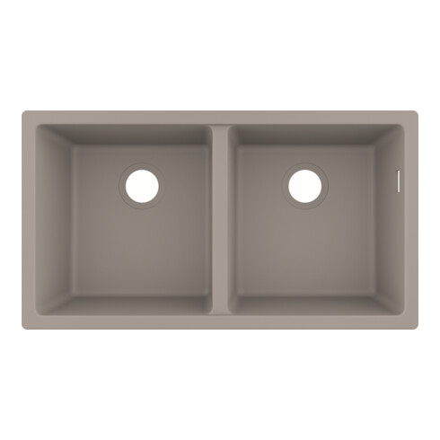 hansgrohe UB-Spüle S510-U770 370/370 768x398mm, 2 Hauptbe., o. HL, betongrau
