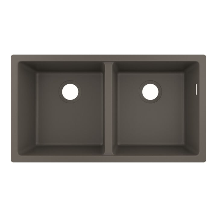 hansgrohe UB-Spüle S510-U770 370/370 768x398mm, 2 Hauptbe., o. HL, steingrau