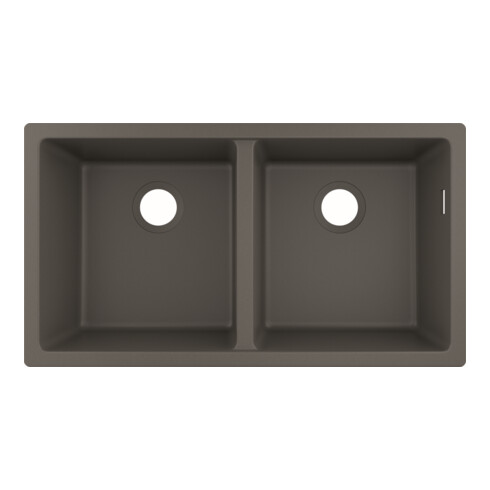 hansgrohe UB-Spüle S510-U770 370/370 768x398mm, 2 Hauptbe., o. HL, steingrau