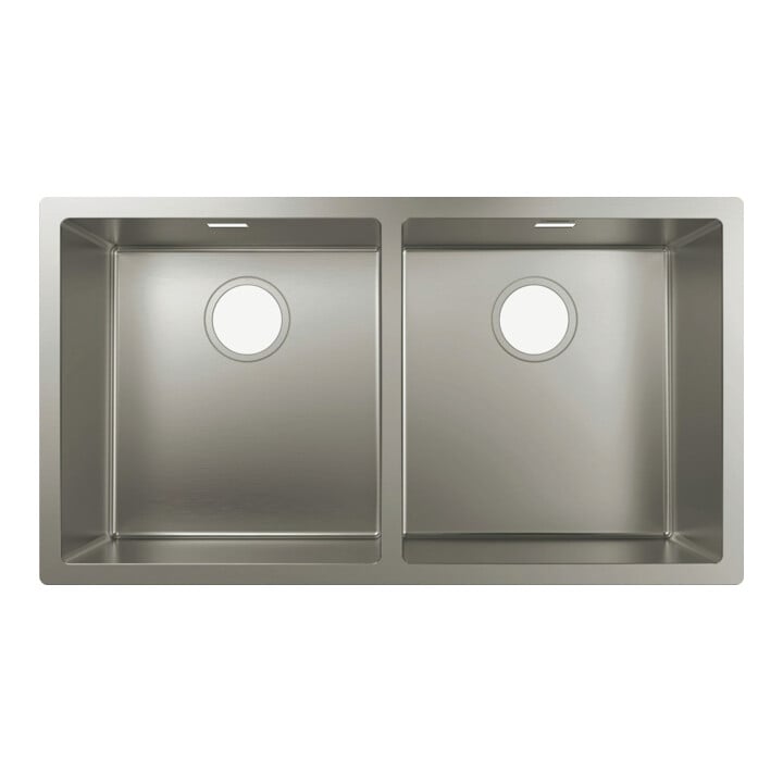 hansgrohe UB-Spüle S719-U765 370/370 763x398mm, 2 Hauptbe., o. HL, Edelstahl