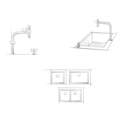 hansgrohe UB-Spüle S719-U765 370/370 763x398mm, 2 Hauptbe., o. HL, Edelstahl