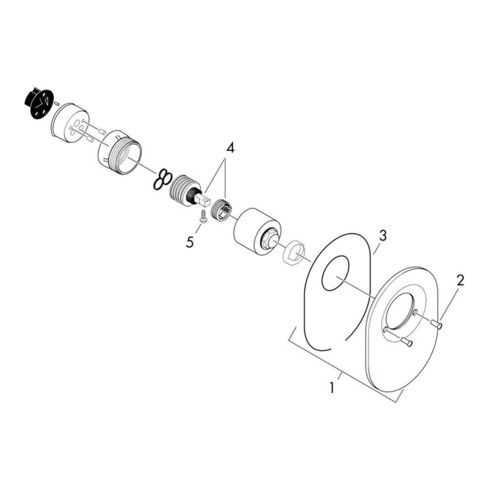 hansgrohe Umrüstset Brausemischer Unterputz chrom