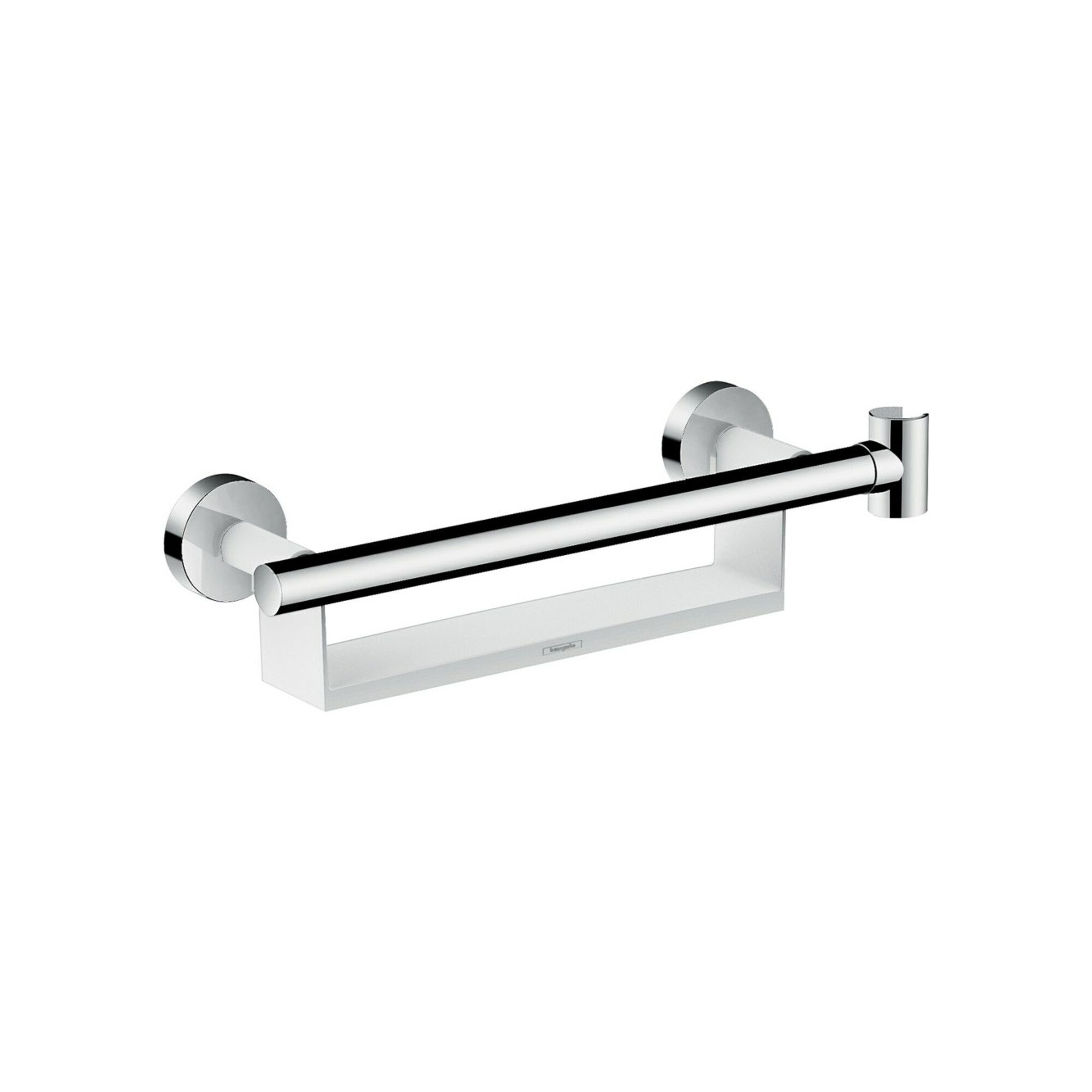 hansgrohe Unica Haltegriff Comfort mit Ablage und Brausehalter, weiß/chrom