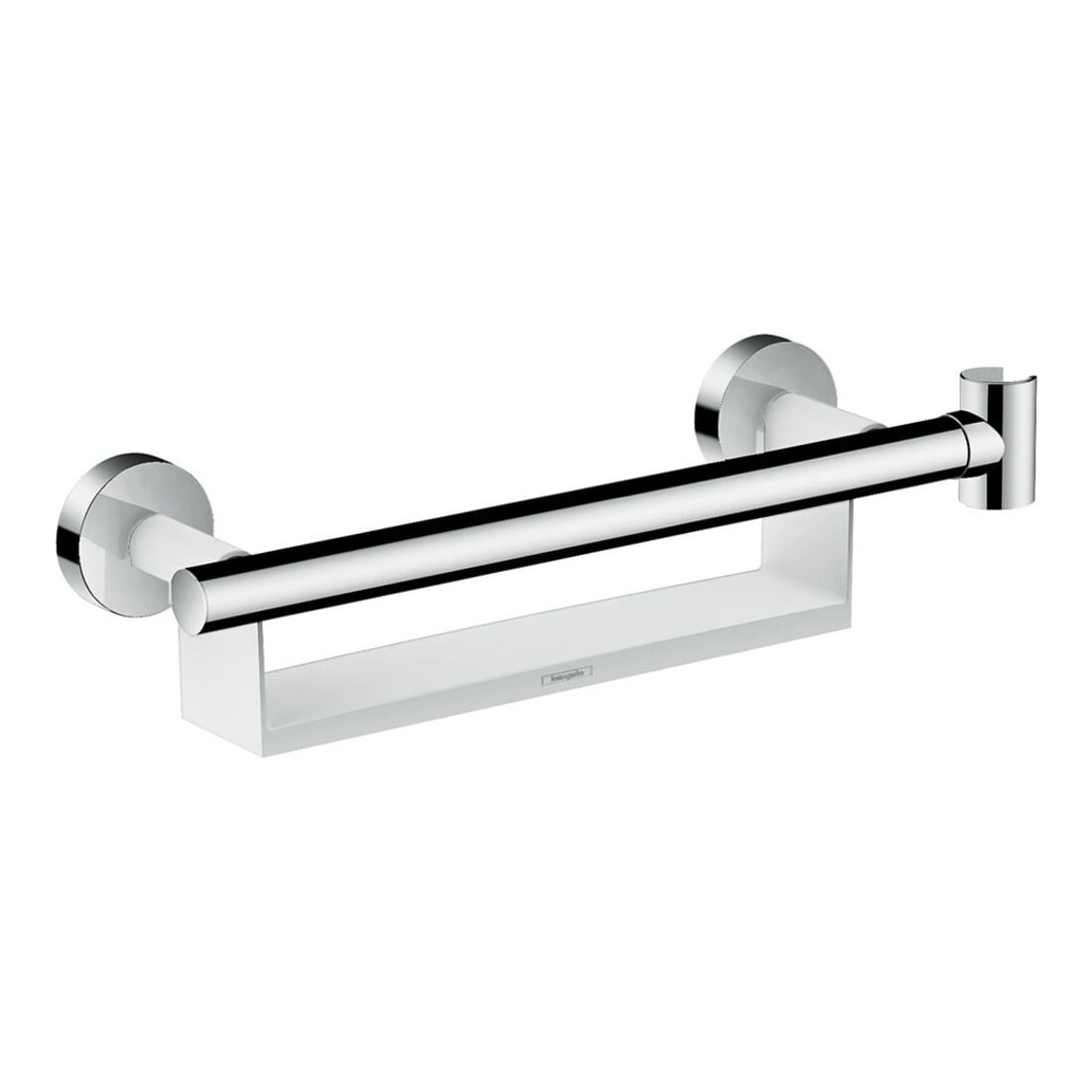 hansgrohe Unica Haltegriff Comfort mit Ablage und Brausehalter, weiß/chrom