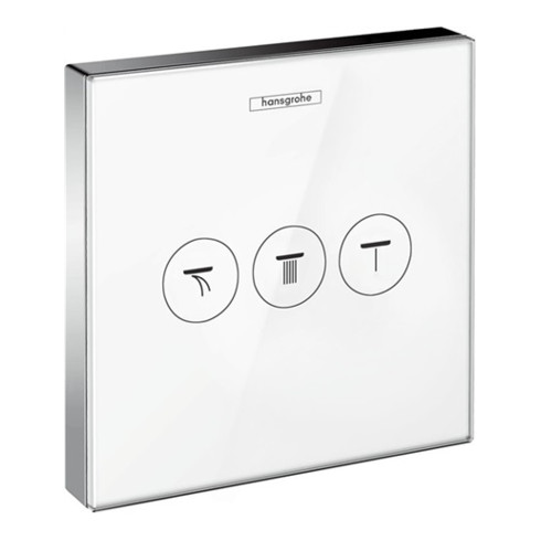 hansgrohe Ventil SHOWERSELECT GLAS Unterputz, für 3 Verbraucher weiß/chrom
