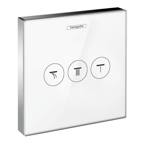 hansgrohe Fertigset ShowerSelect Glas UP-THM, 3 Verbraucher, Glas, weiß/chrom