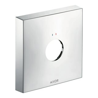 hansgrohe Verlängerungsrosette Axor 1-Loch, eckig, rot/blau, chrom