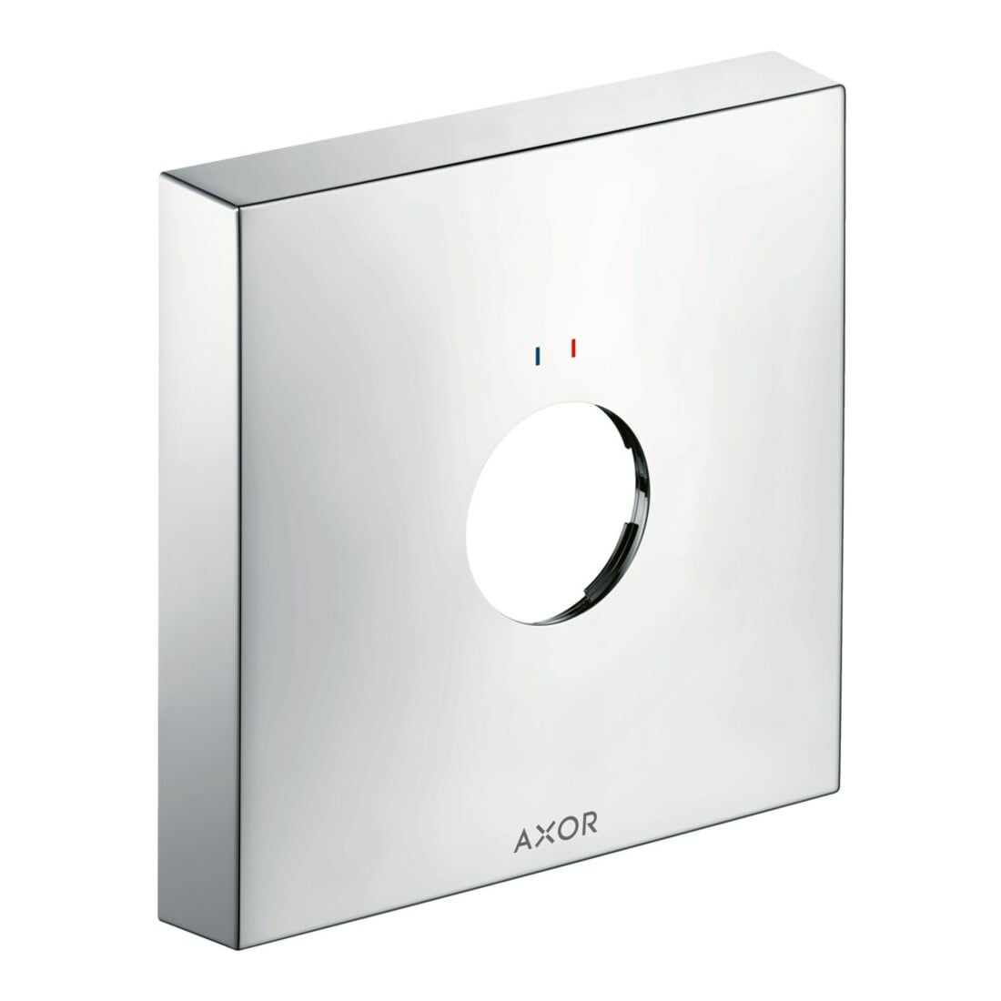 hansgrohe Verlängerungsrosette Axor 1-Loch, eckig, rot/blau, chrom