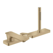 hansgrohe Wand-3-Loch-Einhebelmischer Axor Citterio C cub cut, brushed bronze, Ausladung 155mm