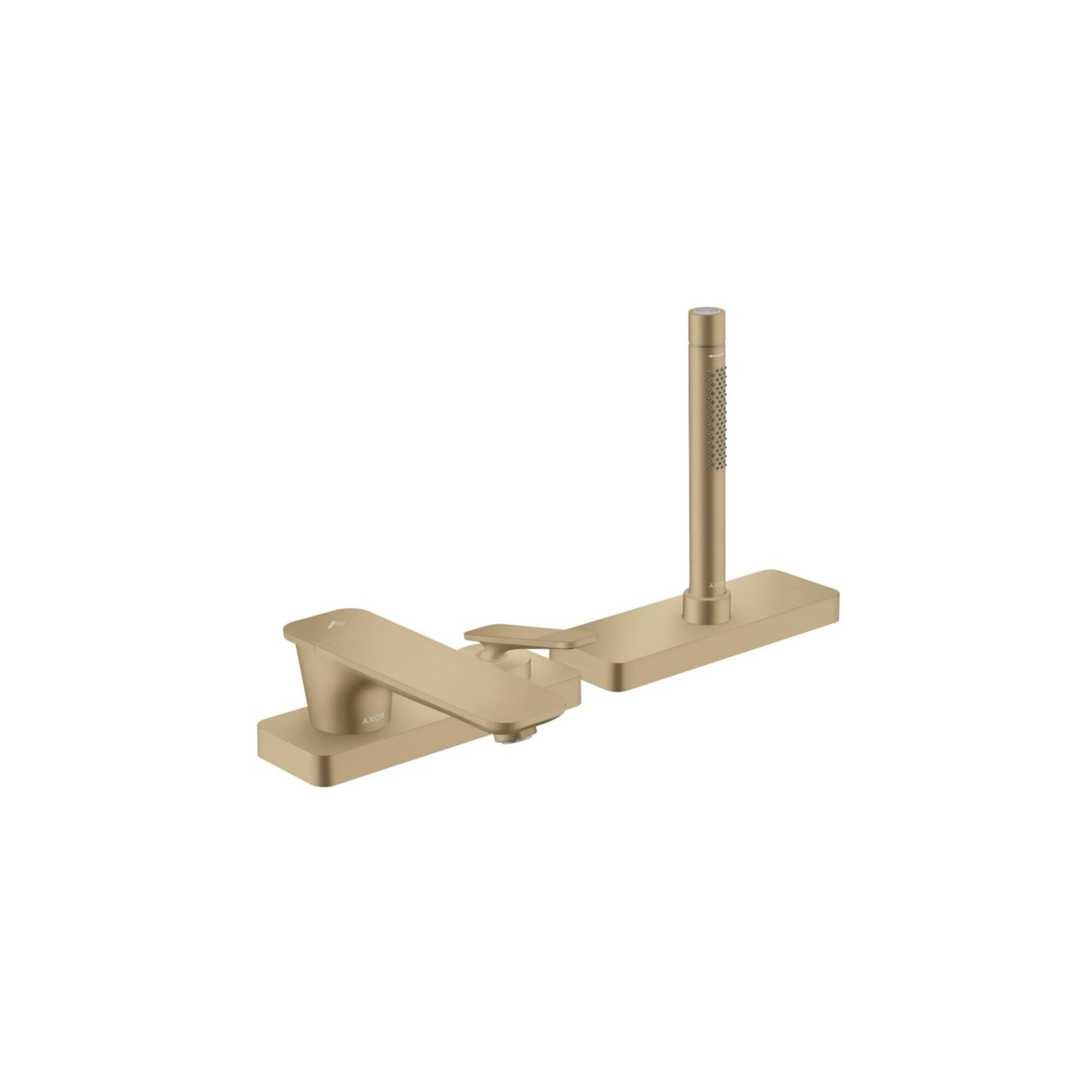 hansgrohe Wand-3-Loch-Einhebelmischer Axor Citterio C cub cut, brushed bronze, Ausladung 155mm
