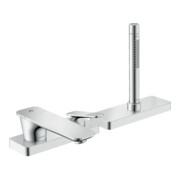hansgrohe Wand-3-Loch-Einhebelmischer Axor Citterio C cubic cut, chrom, Ausladung 155mm