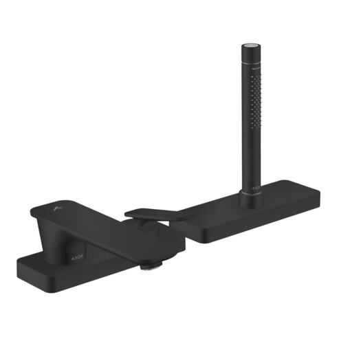 hansgrohe Wand-3-Loch-Einhebelmischer Axor Citterio C cubic cut, mattschwarz, Ausladung 155mm