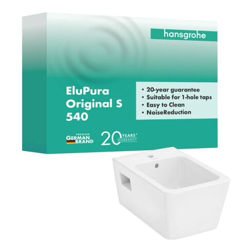 hansgrohe Wand-Bidet EluPura Original Q we., m ÜL, o. SC und HygieneEffect