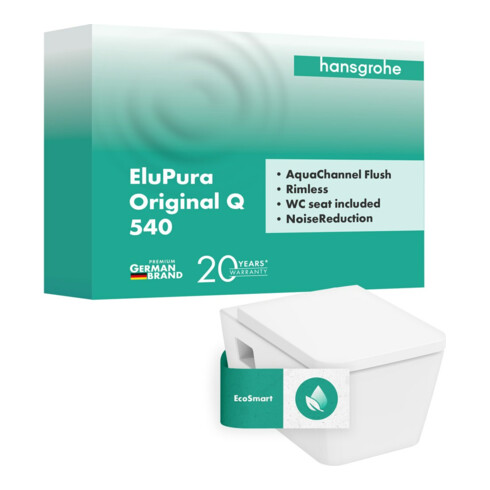 hansgrohe Wand-WC EluPura Original Q mit WC-Sitz, weiß