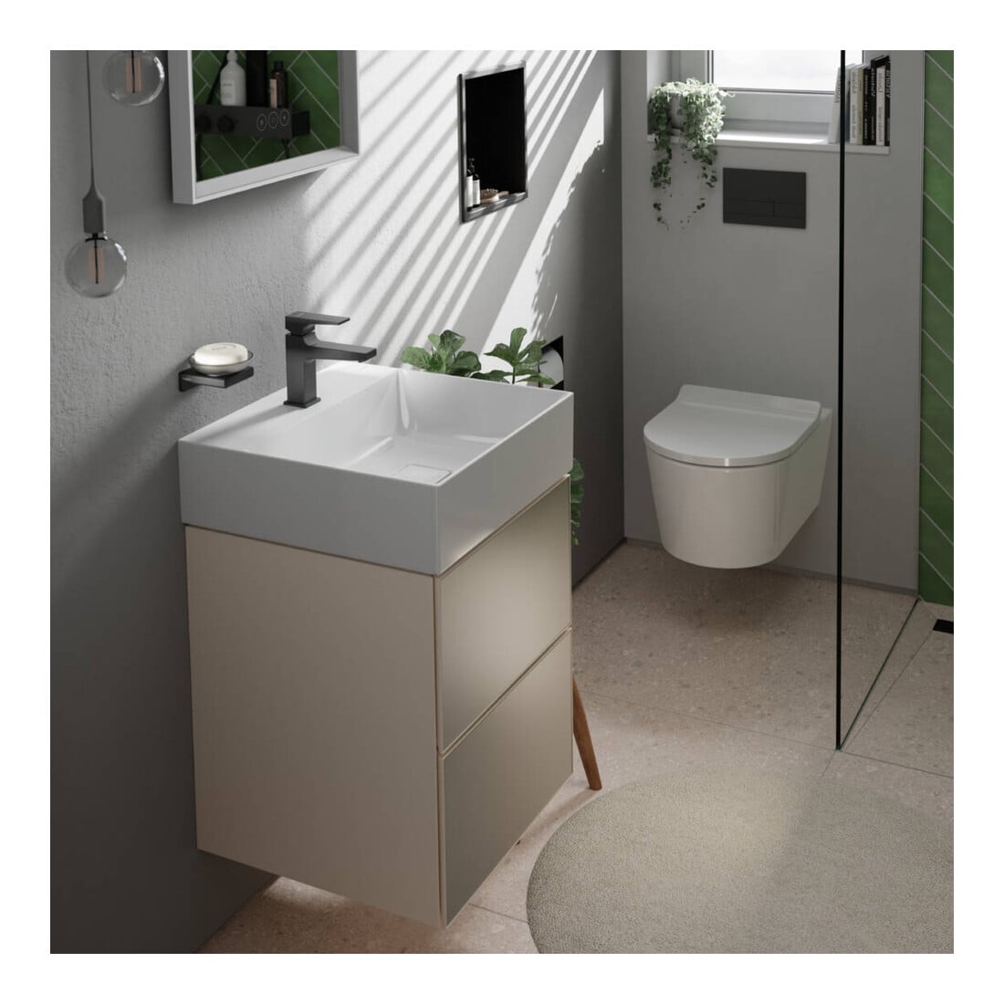 hansgrohe Wand-WC-Set EluPura S weiß, 540mm, Slim, AquaHelix Flush