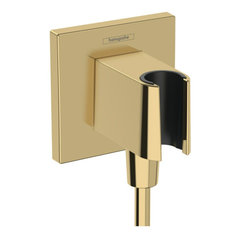 hansgrohe Wandanschluss Fixfit E eck., m Brauseha., polished gold optic
