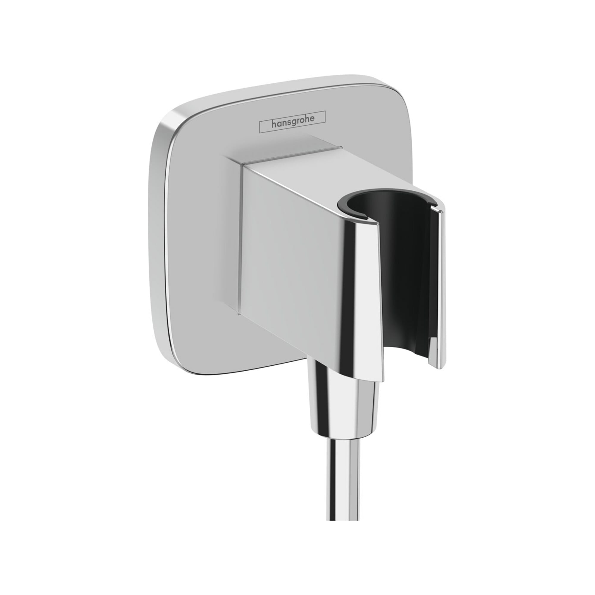 hansgrohe Wandanschluss Fixfit Q softsquare, mit Brausehalter, chrom
