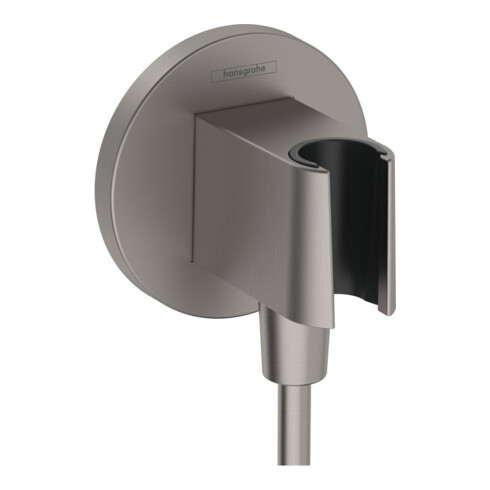 hansgrohe Wandanschluss Fixfit S rd, m Brausehalter, brushed black chrome