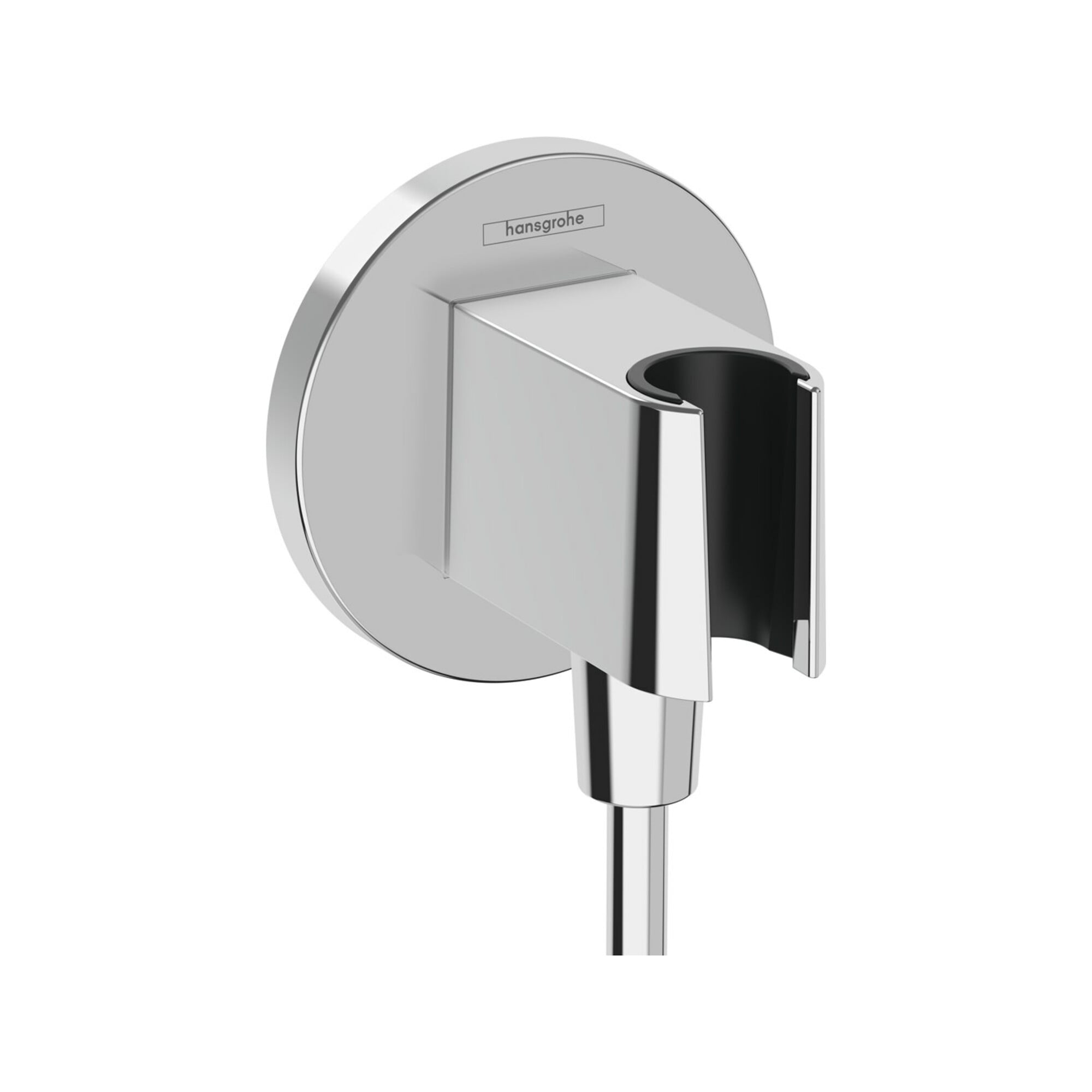 hansgrohe Wandanschluss Fixfit S rund, mit Brausehalter, chrom