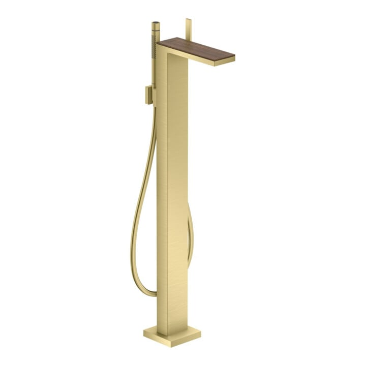 hansgrohe Wannen-Einhebelmischer Axor MyEdition A 196mm, bodensteh., o. Pl., brush. br